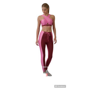 Cajubrasil Women Size M Leggings Rosa Milkshake Maroon Pink